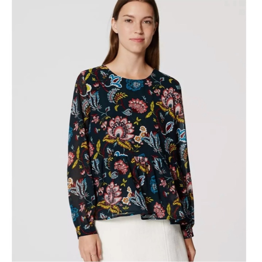 Loft Garden Floral Peplum Blouse